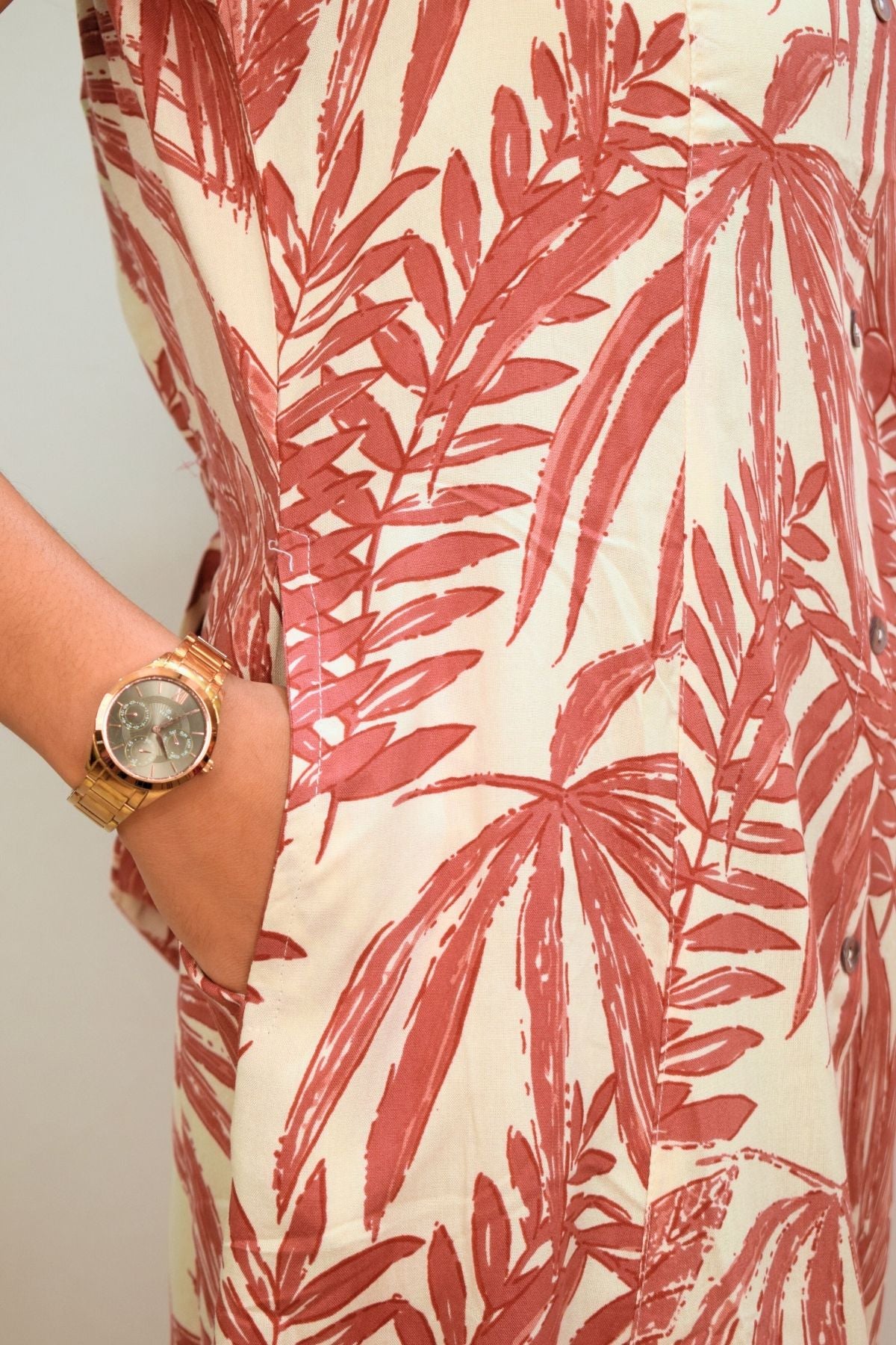 Terracotta Tropics Shirt Dress