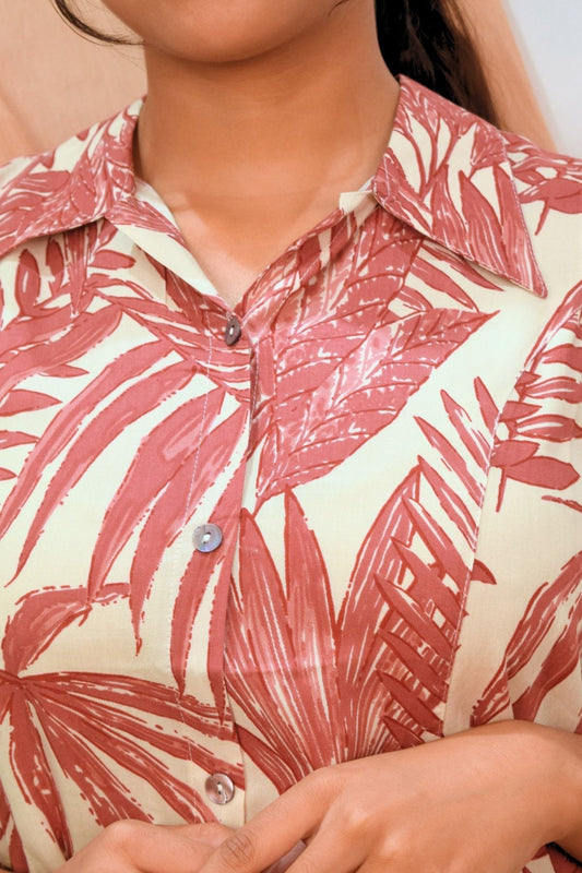 Terracotta Tropics Shirt Dress