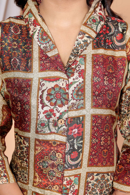 Meher Mosaic Print Short Kurti