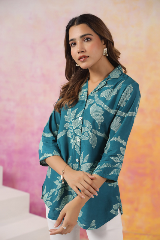 Teal Fern Breeze Shirt