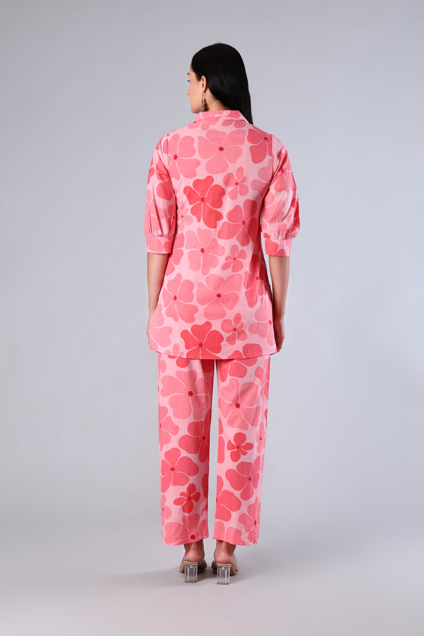 Pankhuri | Pink Floral Cotton Co-ord Set