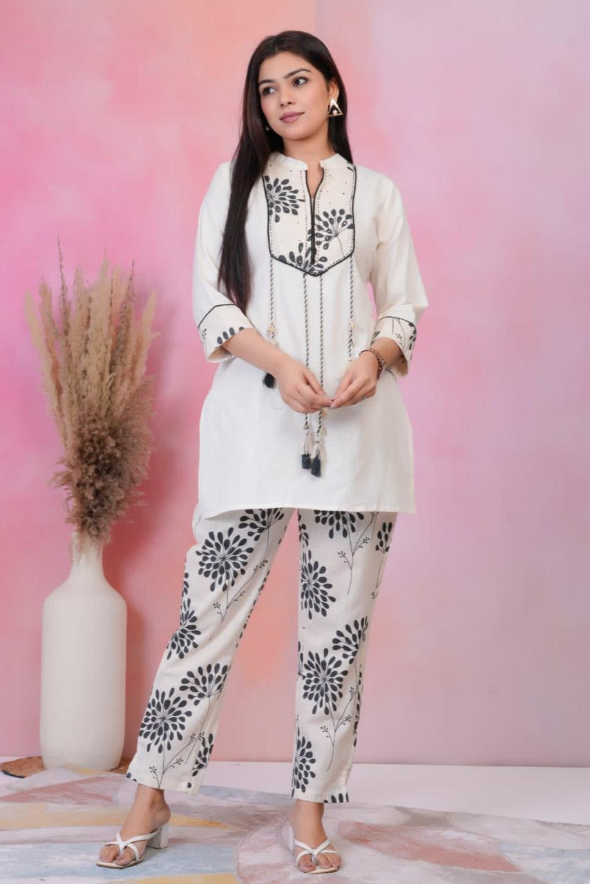 Monochrome Bloom Co-ord Set