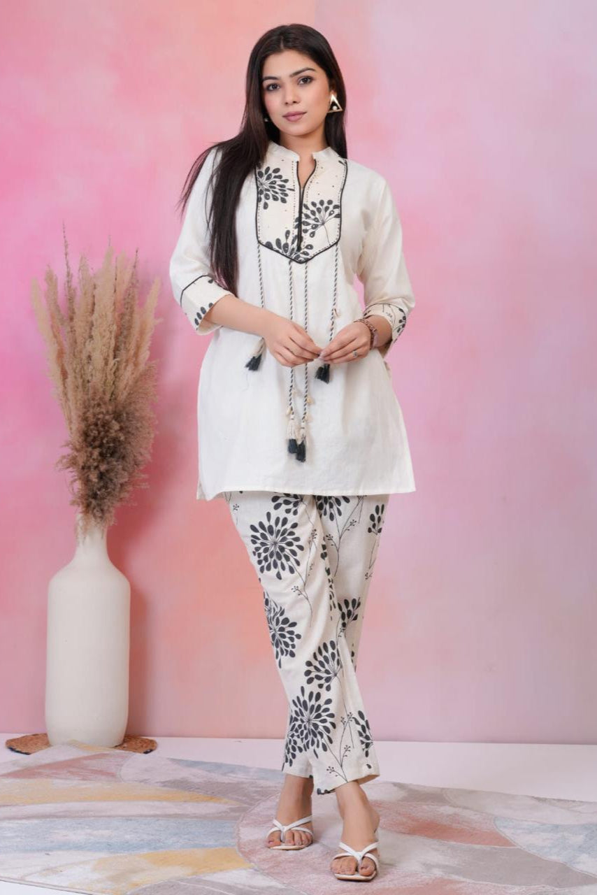 Monochrome Bloom Co-ord Set
