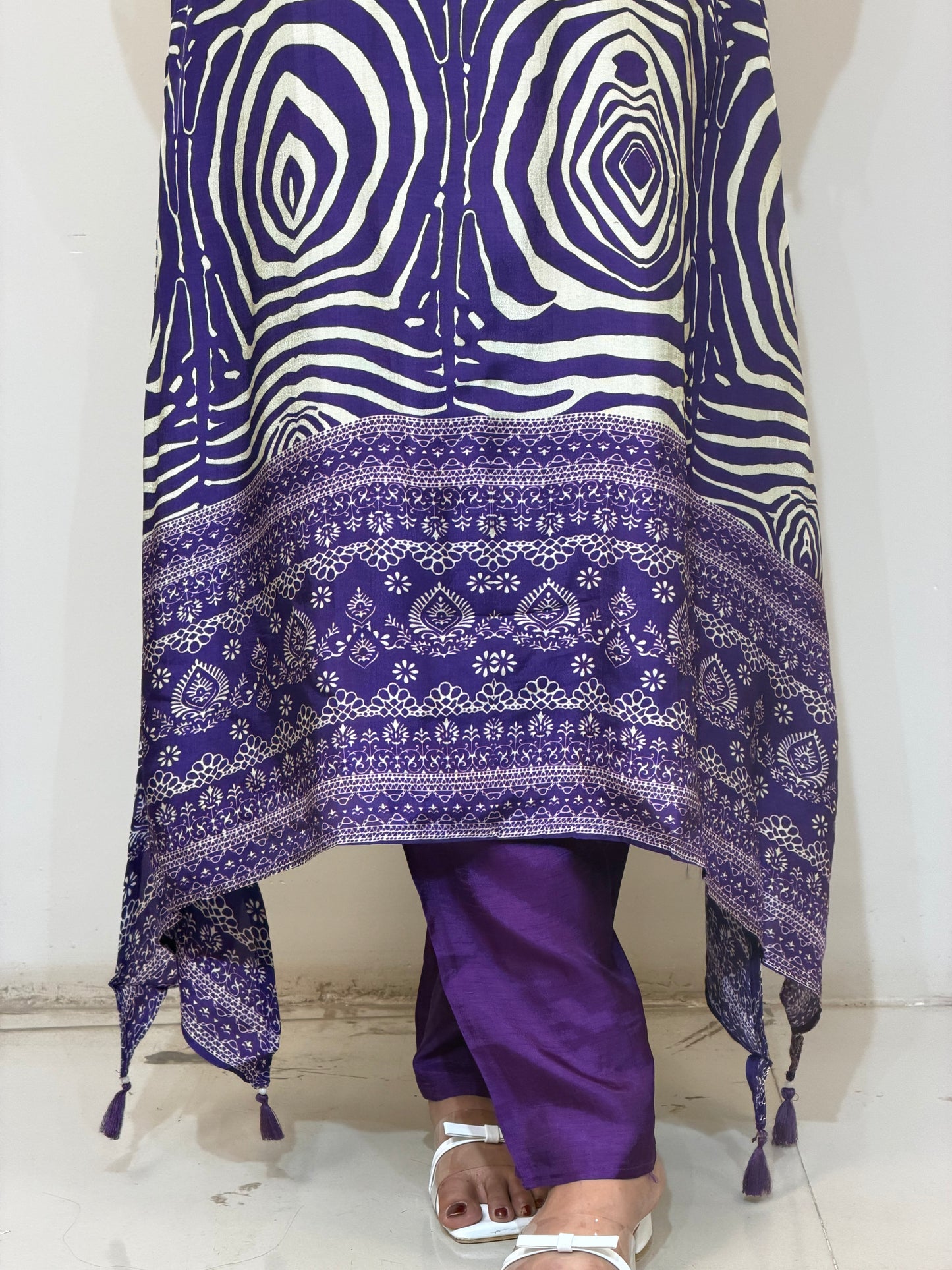 Purple Abstract Printed Co-ord Set
