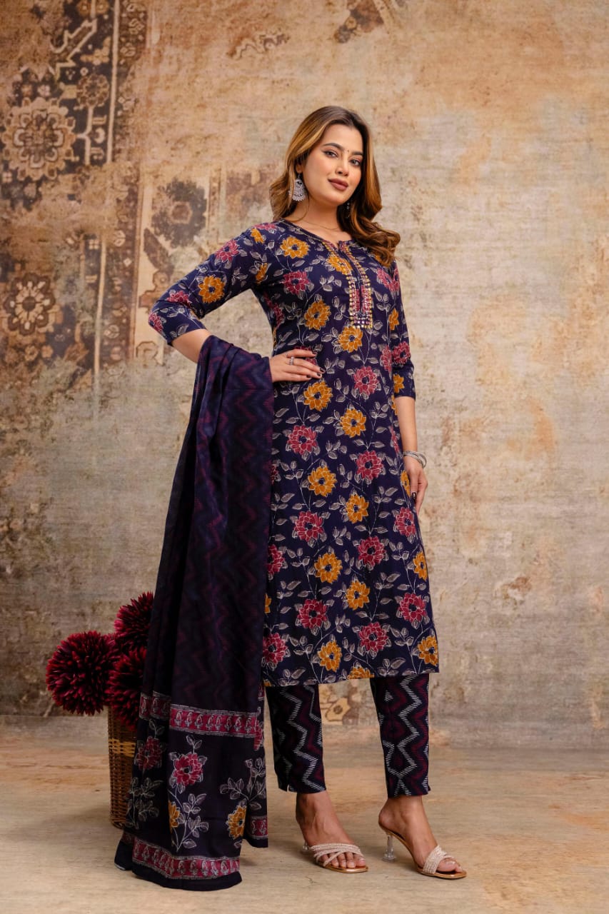 Zaria - Floral Kurti Set