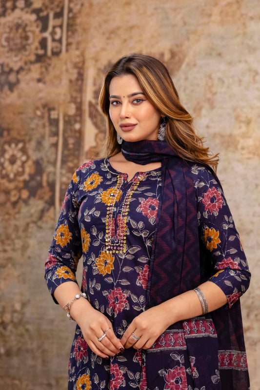 Zaria - Floral Kurti Set