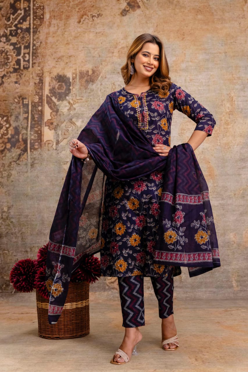 Zaria - Floral Kurti Set
