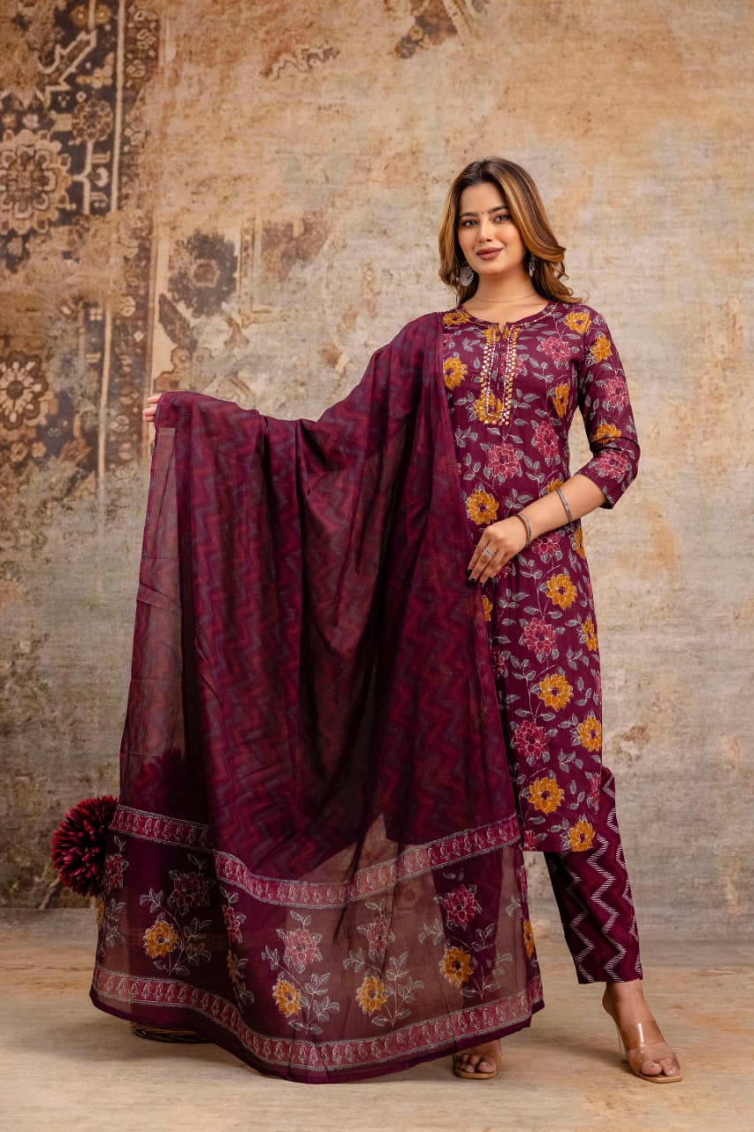 Zaria - Floral Kurti Set