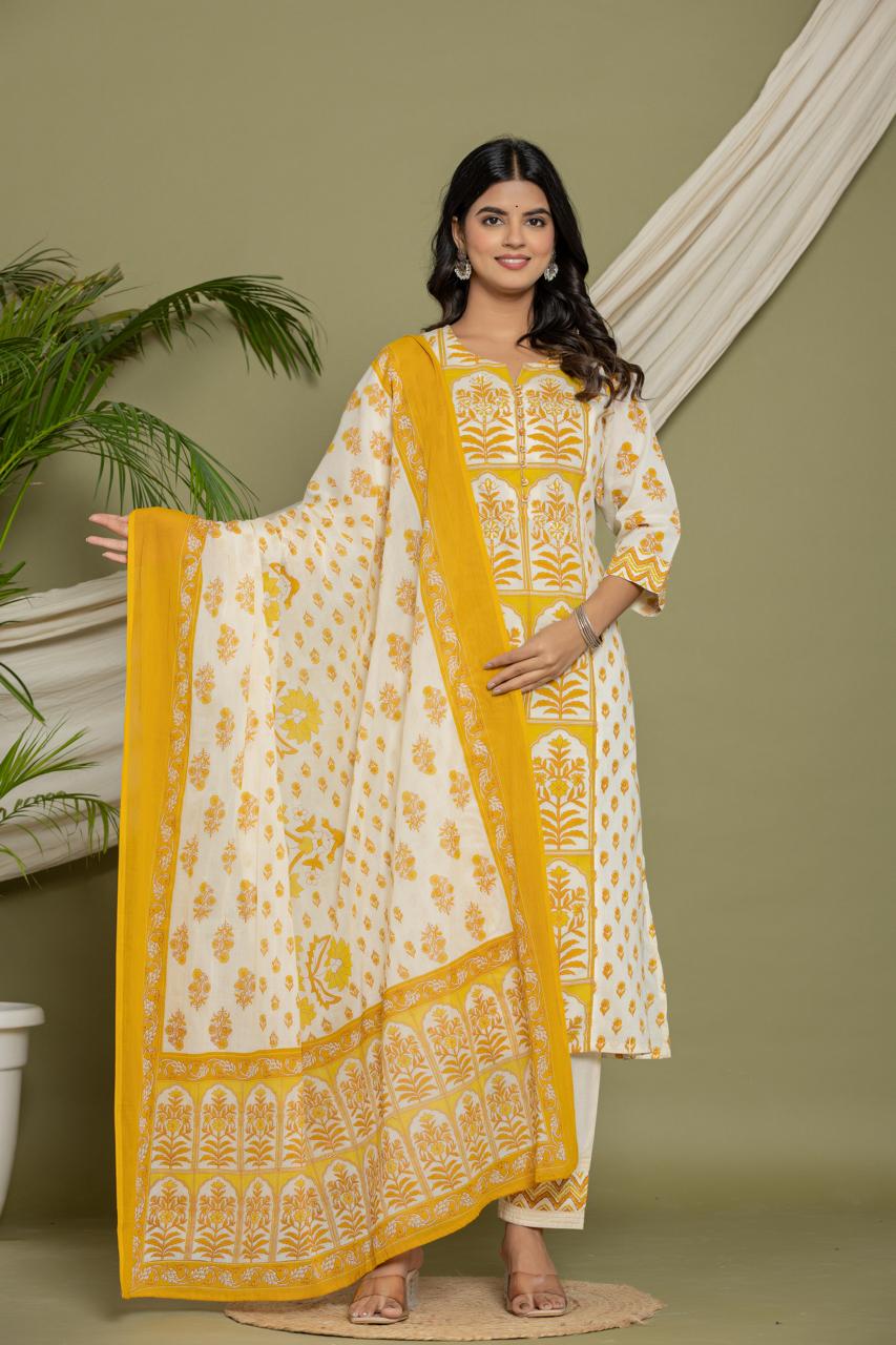 Saffron Elegance Kurta Set