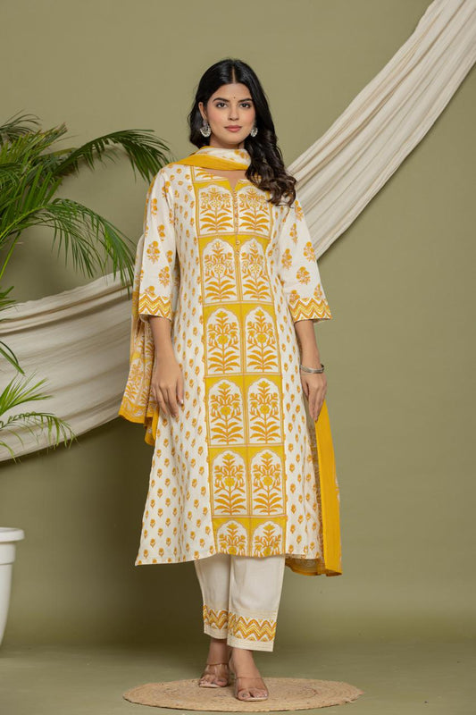 Saffron Elegance Kurta Set