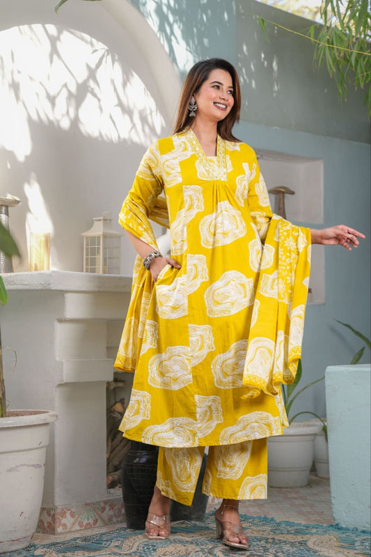 Sunlit Swirl Kurta Set