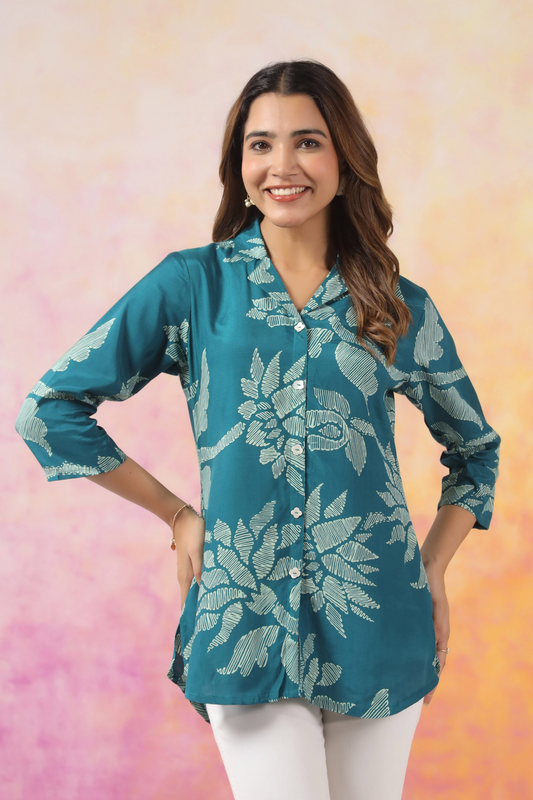 Teal Fern Breeze Shirt