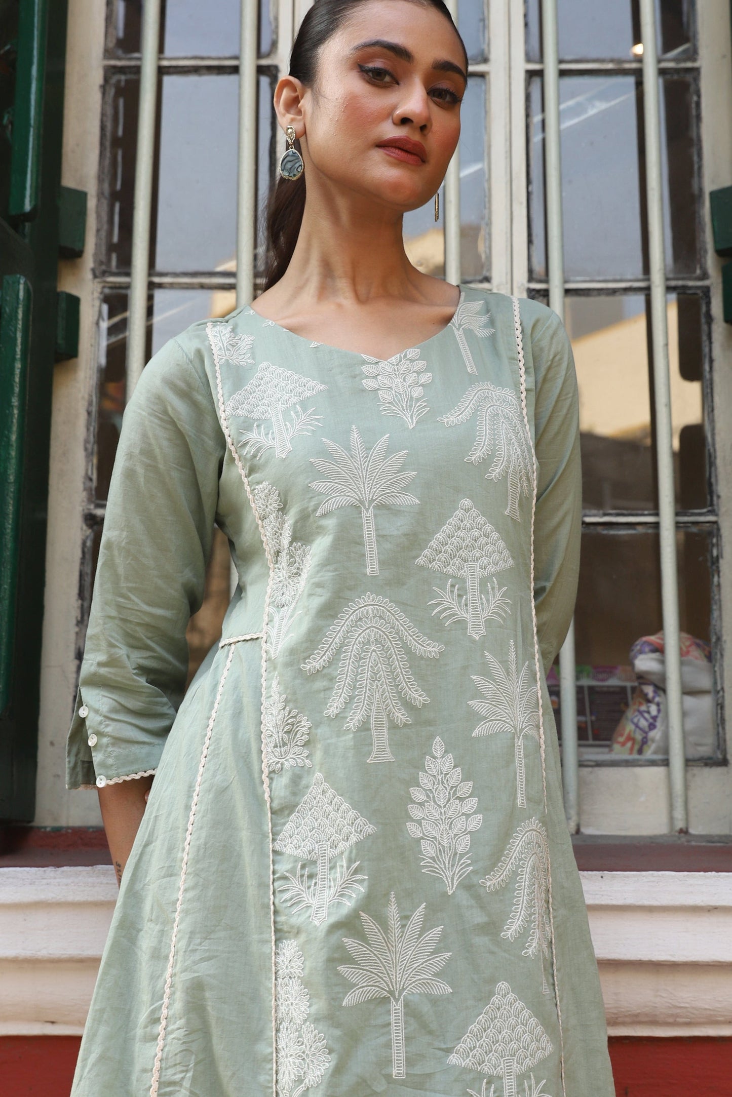 Palmra Whisper Embroidered Kurta Set
