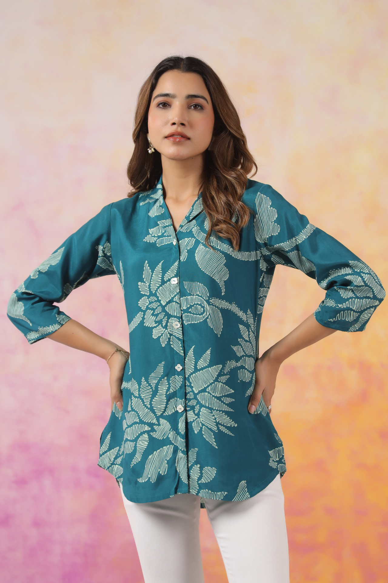 Teal Fern Breeze Shirt