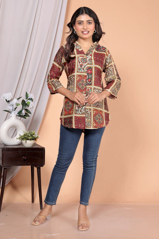 Meher Mosaic Print Short Kurti