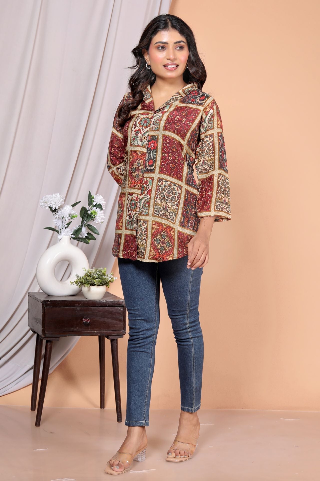 Meher Mosaic Print Short Kurti