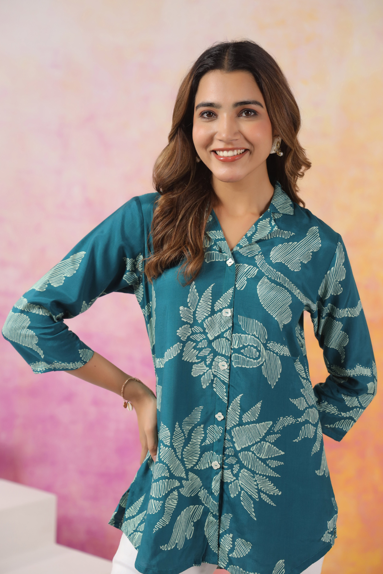 Teal Fern Breeze Shirt