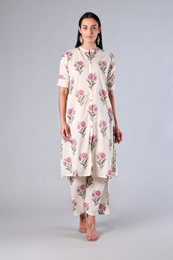 Pehli | Pink Floral Cotton Co-ord Set