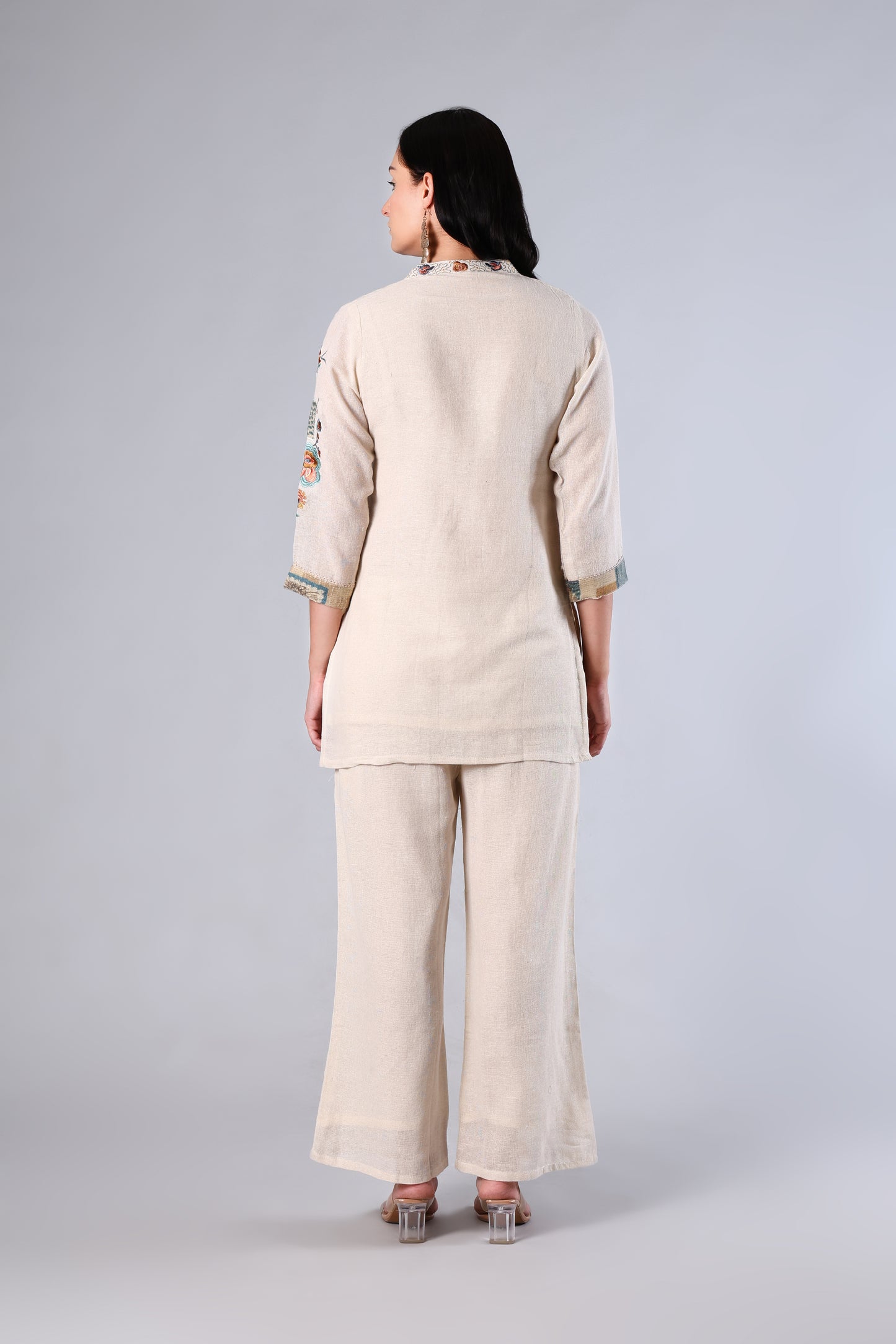 Aarunya | Beige Embroidered Jute Co-ord Set