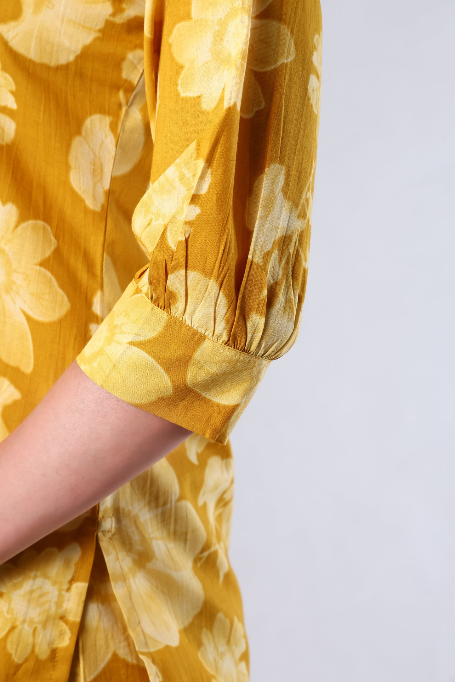 Sunaina | Yellow Floral Cotton Co-ord Set