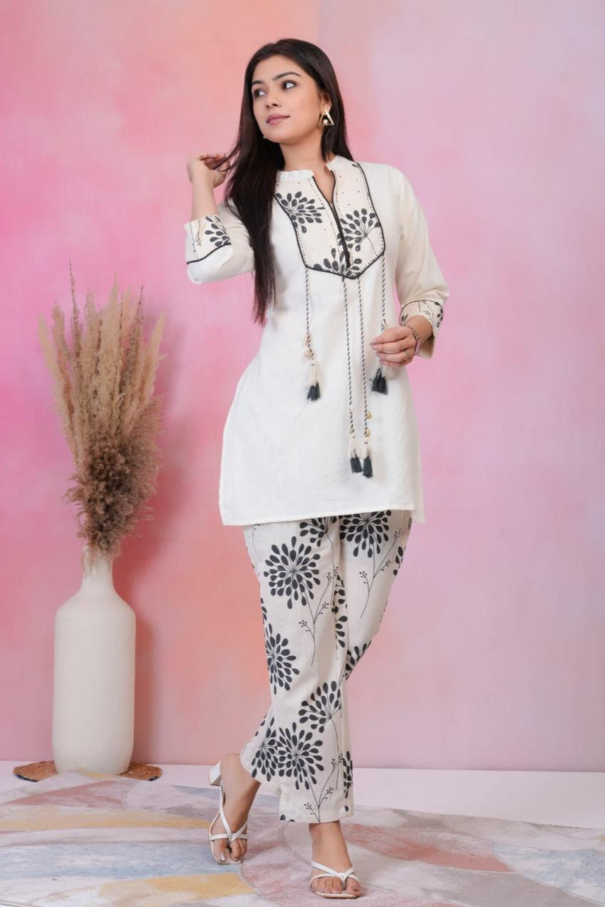 Monochrome Bloom Co-ord Set