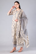 Rangriti | Blue Floral Cotton Suit Set