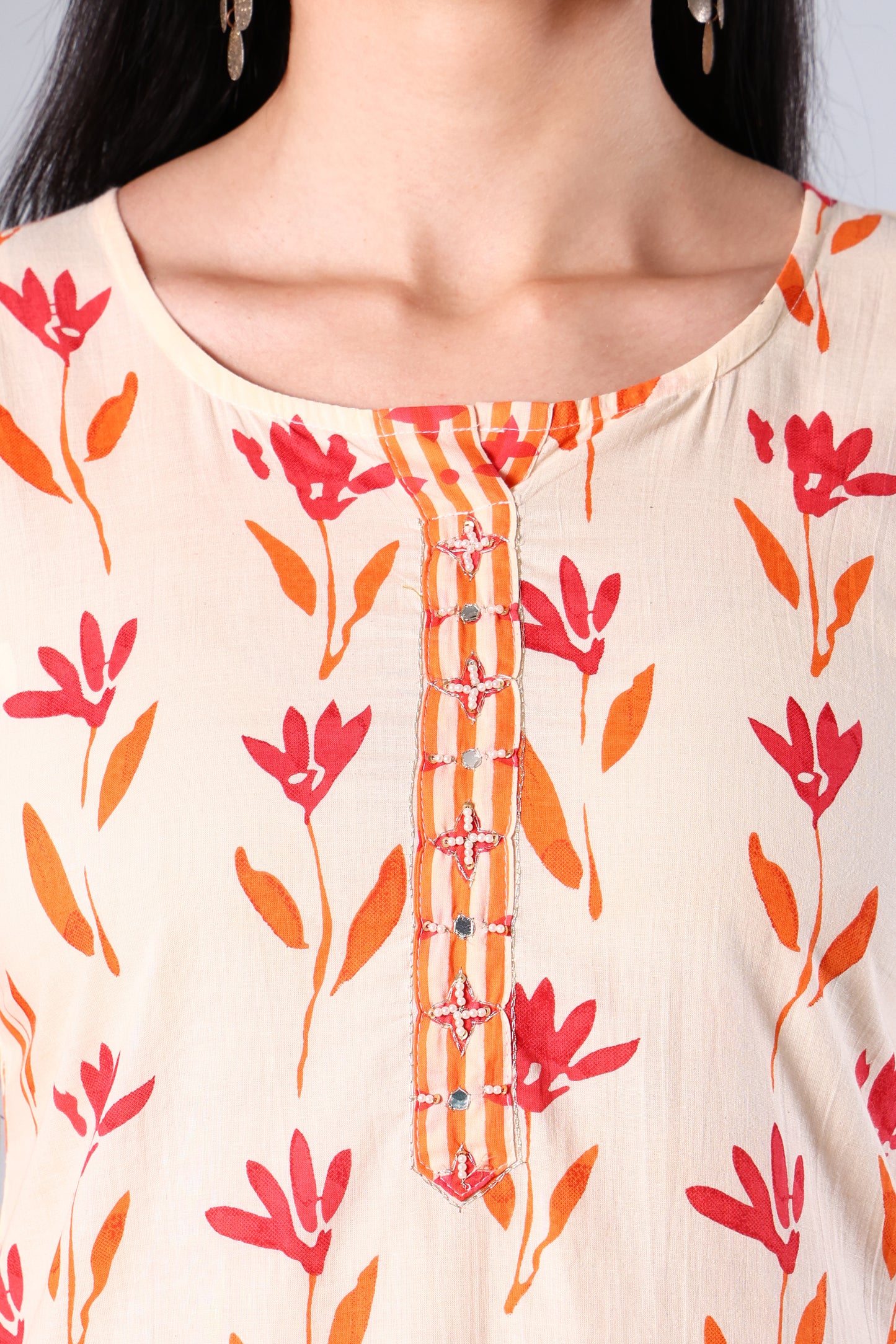 Rangriti | Red Floral Cotton Suit Set