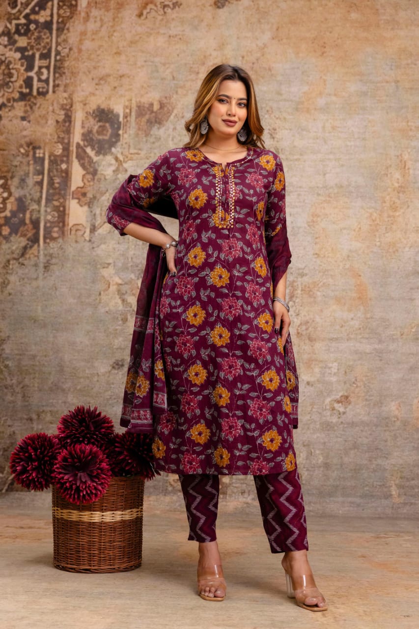 Zaria - Floral Kurti Set