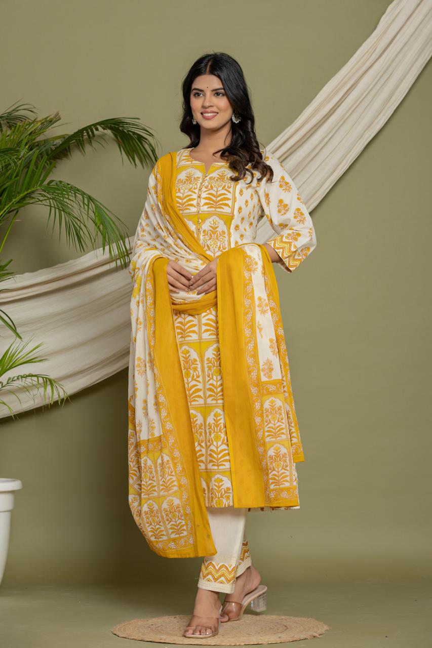 Saffron Elegance Kurta Set