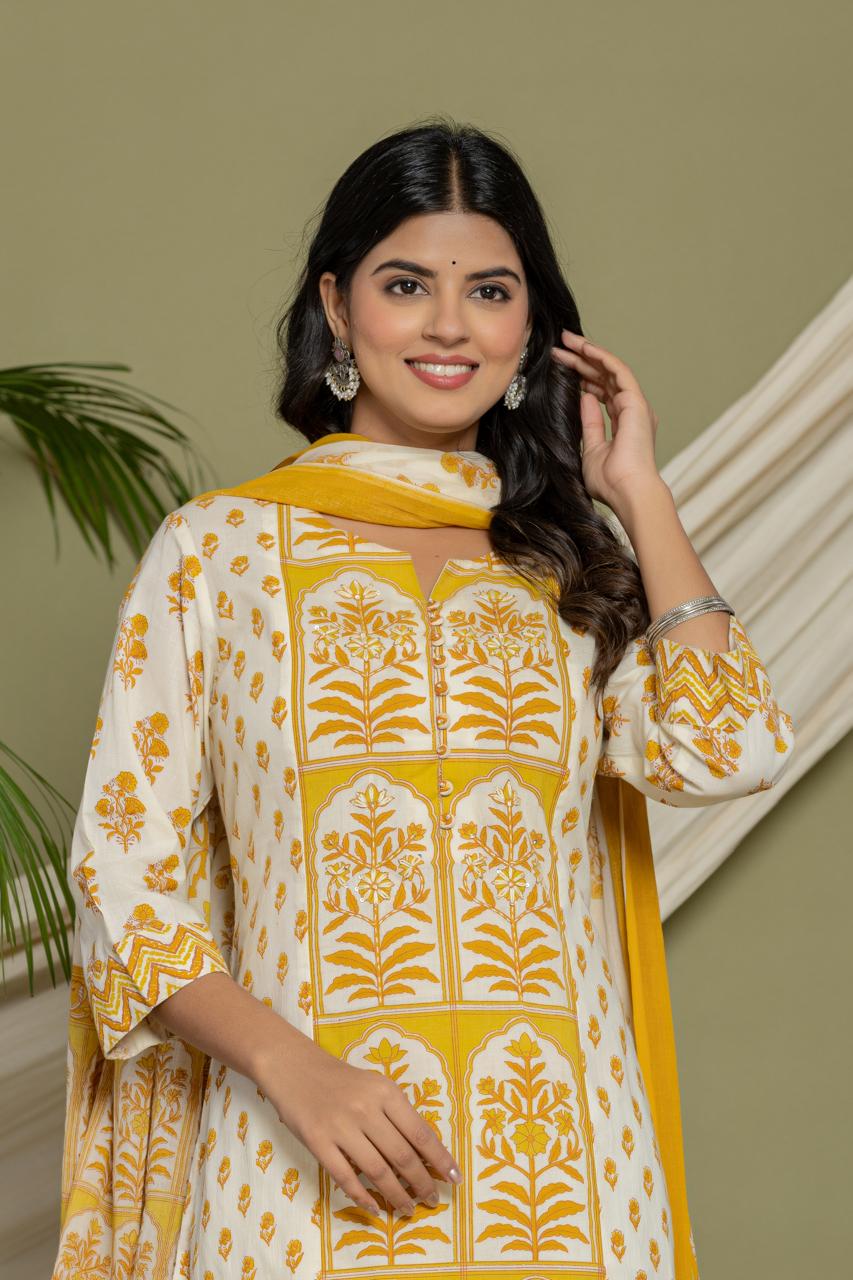 Saffron Elegance Kurta Set