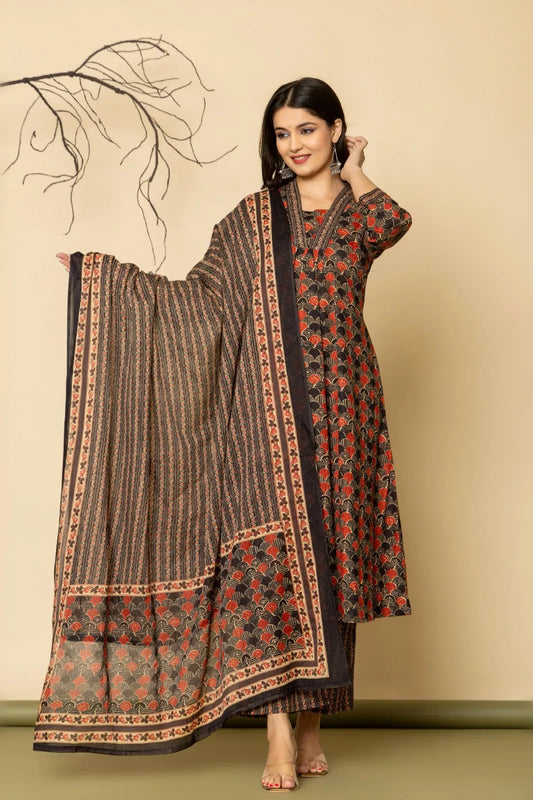 Multicolor Stripe Palazzo Suit Set with Border Patch