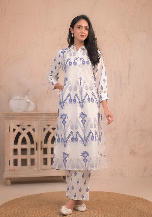 Purple Ikat Palazzo Co-ord Set